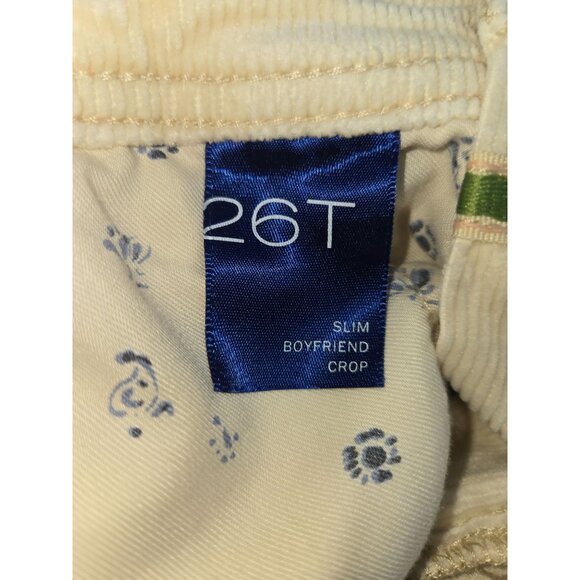 Pilcro NWT Boyfriend Crop Slim Corduroy Pants 26T (30x32) NWT - Picture 8 of 12